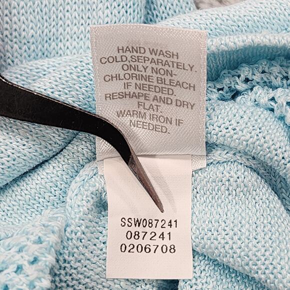 J.Jill Pure Jill Sweater Women S Blue Linen Blend Long Sleeve Layered Knit Tunic - Picture 7 of 10